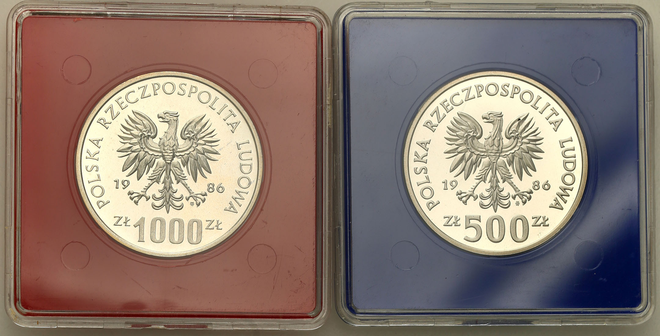 PRL. 1000 złotych (PRÓBA srebro) + 500 złotych 1986 Władysław Łokietek